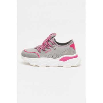 Pantofi sport cu aspect tricotat si model slip-on
