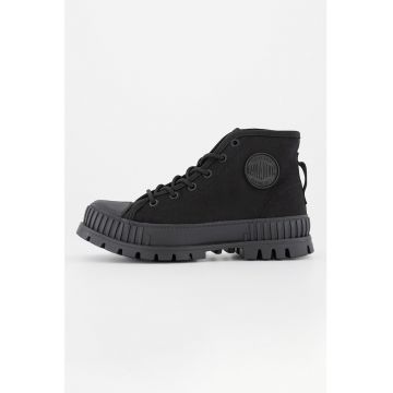 Pantofi sport mid-high din panza cu talpa flatform