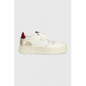 Pepe Jeans sneakers din piele Kore Vintage W culoarea bej