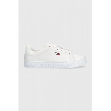 Tommy Jeans sneakers din piele Cool Tommy Jeans Sneaker Ess culoarea alb