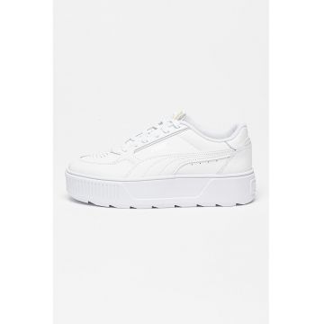 Pantofi sport flatform din piele si piele ecologica Karmen Rebelle - Alb optic