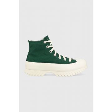 Converse tenisi Chuck Taylor All Star Lugged 2.0 femei, culoarea verde