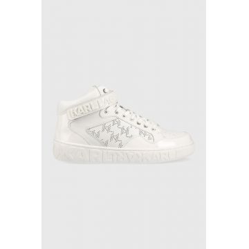 Karl Lagerfeld sneakers din piele KUPSOLE III culoarea alb KL61056