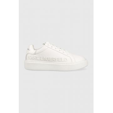 Karl Lagerfeld sneakers din piele MAXI KUP culoarea alb KL62210