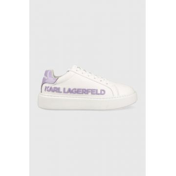 Karl Lagerfeld sneakers din piele MAXI KUP culoarea alb KL62210