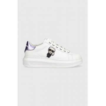 Karl Lagerfeld sneakers din piele KL62530 KAPRI culoarea alb