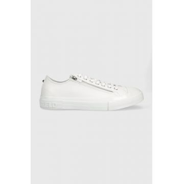 Karl Lagerfeld tenisi de piele barbati, culoarea alb, KL50325 KAMPUS III