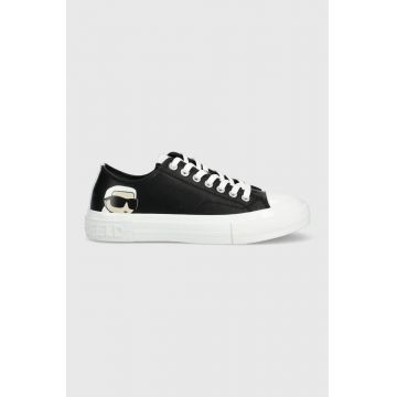 Karl Lagerfeld tenisi de piele KL60315 KAMPUS III femei, culoarea negru