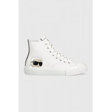 Karl Lagerfeld tenisi de piele KL60355N KAMPUS III femei, culoarea alb
