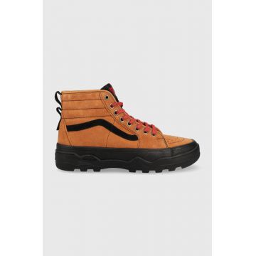 Vans tenisi din piele intoarsa Sentry SK8-Hi femei, culoarea maro