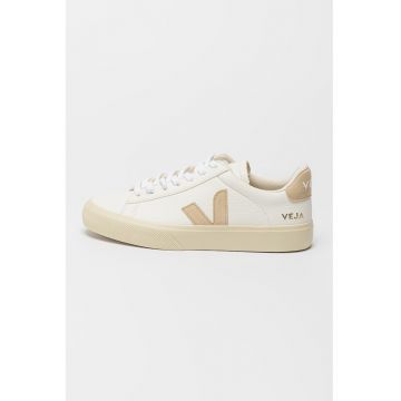 Pantofi sport de piele cu garnituri de piele intoarsa - Bej/Alb murdar