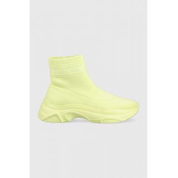 Tommy Jeans sneakers SOCK BOOT MONOCOLOR culoarea verde