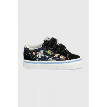 Vans tenisi copii TD Old Skool V GLOW BLKBU culoarea negru
