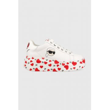 Karl Lagerfeld sneakers din piele ANAKAPRI culoarea alb, KL96590