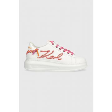 Karl Lagerfeld sneakers din piele KAPRI culoarea alb, KL62572