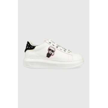 Karl Lagerfeld sneakers din piele KL62547 KAPRI culoarea alb
