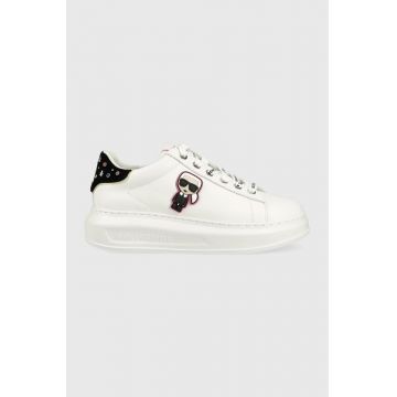 Karl Lagerfeld sneakers din piele KAPRI culoarea alb KL62547