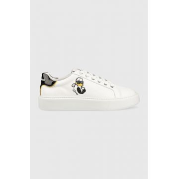 Karl Lagerfeld sneakers din piele MAXI KUP X Disney culoarea alb, KL95223D