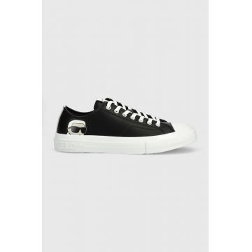 Karl Lagerfeld tenisi de piele KL50315 KAMPUS III barbati, culoarea negru
