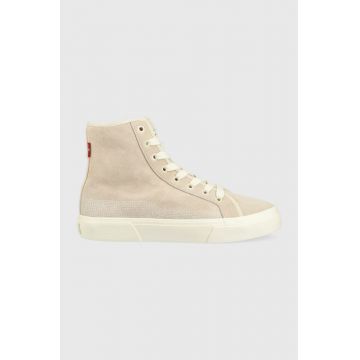 Levi's tenisi din piele intoarsa Decon Plus Mid S culoarea bej, D6541.0003