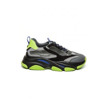 Pantofi sport de piele ecologica cu insertii de plasa Possess