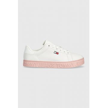 Tommy Jeans sneakers din piele COOL SNEAKER SEASON culoarea roz