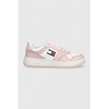 Tommy Jeans sneakers RETRO BASKET WMN culoarea roz, EN0EN02102