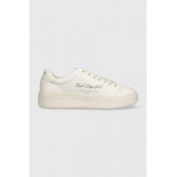 Karl Lagerfeld sneakers din piele MAXI KUP culoarea bej, KL52223