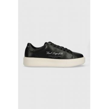 Karl Lagerfeld sneakers din piele MAXI KUP culoarea negru, KL52223