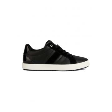 Pantofi sport de piele ecologica cu garnituri de piele intoarsa