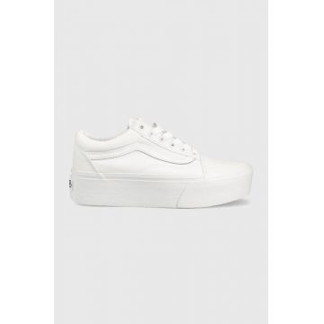 Vans teniși old skool stackform femei, culoarea negru VN0A7Q5MW001-WHITE