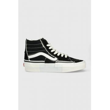 Vans teniși SK8-Hi Reconstruct culoarea negru, VN0005UK6BT1 VN0005UK6BT1-DKGRN