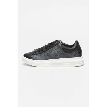 Pantofi sport de piele ecologica cu model logo