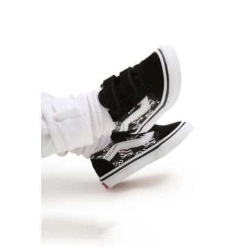 Vans adidasi de piele intoarsa pentru copii TD Old Skool V ZEBR BLACK culoarea negru