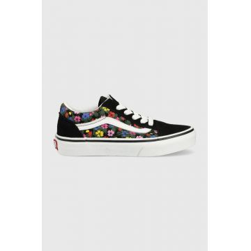 Vans tenisi copii UY Old Skool FLRL BLKWH culoarea negru