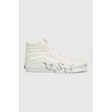 Vans teniși din piele întoarsă SK8-Hi Flame culoarea alb VN0005UJWWW1-WHITE