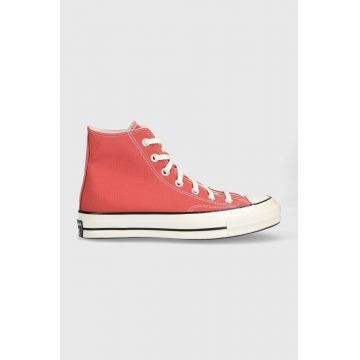 Converse teniși Chuck 70 HI culoarea roșu, A05114C A05114C-BRICK