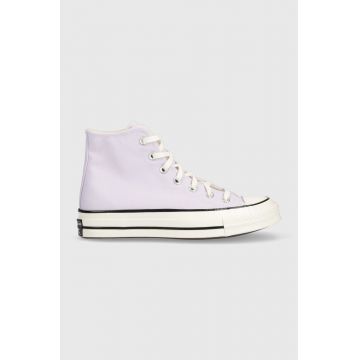 Converse tenisi Chuck 70 HI femei, culoarea violet, A02754C