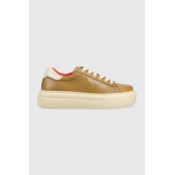 Gant sneakers din piele Alincy culoarea maro