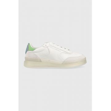 Karl Lagerfeld sneakers din piele BRINK NFT culoarea alb, KL53423