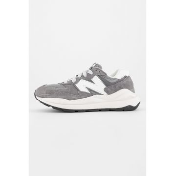 Pantofi sport cu insertii de piele intoarsa 57/40 - Alb/Gri