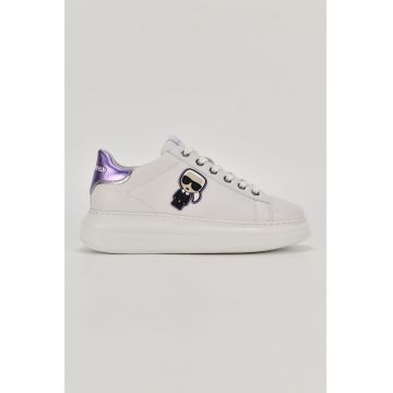 Pantofi sport wedge de piele cu logo