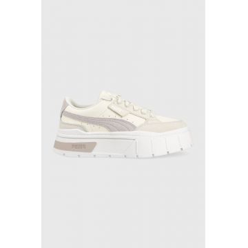 Puma sneakers din piele Mayze Stack Luxe Wns culoarea bej 387468