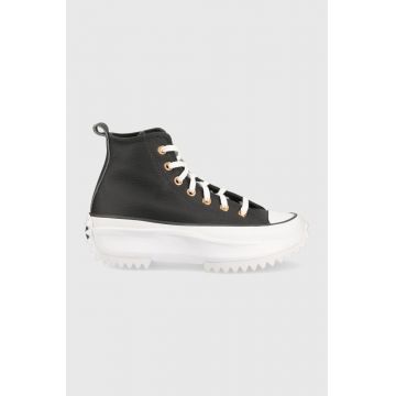 Converse tenisi de piele Run Star Hike femei, culoarea negru, A04183C