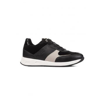 Pantofi sport de piele ecologica cu garnituri de piele intoarsa Bulmya