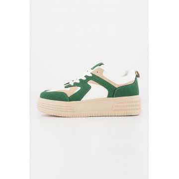 Pantofi sport flatform cu model colorblock