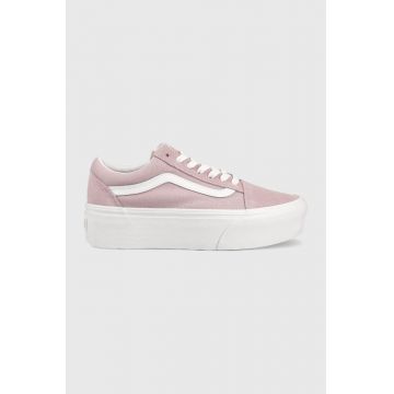 Vans tenisi Old Skool Stackform femei, culoarea roz, VN0A7Q5MBLT1