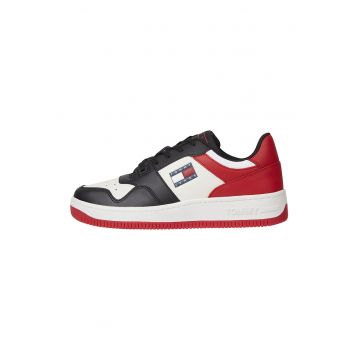 Pantofi sport colorblock de piele