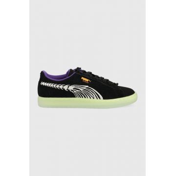 Puma sneakers din piele întoarsă Suede Haunted culoarea negru 386596-01