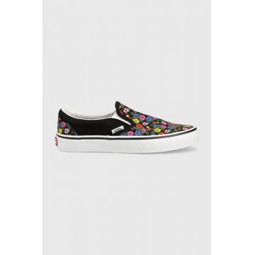 Vans tenisi Classic Slip-On femei, culoarea negru, VN0A5JLXY281